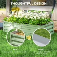 Outsunny Galvanized Raised Garden Bed, Outdoor Planter Box for Vegetables, Flowers, Herbs, 4' x 2' x 1', Light Green(m-7)