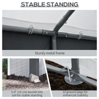 Outsunny 8' x 6' x 7.5' Heavy-duty Walk-in Greenhouse Outdoor Vegetable Plants Growing Warm House Seed Plant Growth Tent Polytunnel Shelter White(m-6)