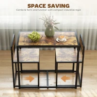HOMCOM Dining Table Set, Industrial Dining Set for 2, Kitchen Table and Chairs for Small Space, Dining Room Table with Chairs(m-4)