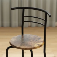 HOMCOM Dining Table Set of 3, Kitchen Table and Chairs Set for 2 with Shelf, Living Room Rustic Brown(m-10)