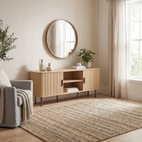 HOMCOM TV Stand Cabinet for TVs up to 65 Inches, TV Unit with Storage Shelves and Cabinets for Living Room, Oak Tone(m-10)