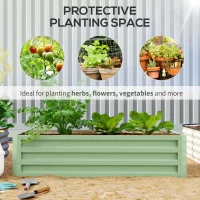 Outsunny Galvanized Raised Garden Bed, Outdoor Planter Box for Vegetables, Flowers, Herbs, 4' x 2' x 1', Light Green(m-6)