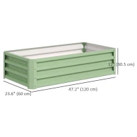 Outsunny Galvanized Raised Garden Bed, Outdoor Planter Box for Vegetables, Flowers, Herbs, 4' x 2' x 1', Light Green(m-3)