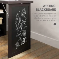 HOMCOM Fold-out Convertible Office Desk, Wall Mount Computer Desk with Blackboard and Side Shelf, Brown(m-7)