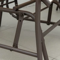 Outsunny Double Patio Glider Chair with Glass Top Center Table, Outdoor Glider Loveseat with High Back,  All Weather Breathable Mesh Fabric for Garden, Backyard, Deck, Beige(m-11)