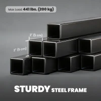 Soozier Multi-Function Home Gym Machine with Bench Press Rack, Squat Rack and Lat Pulldown System, Black(m-9)