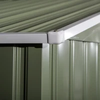 Outsunny 9.1'x6.4'x6.3' Garden Storage Shed w/ Foundation Kit Metal Tool Storage House w/ Double Doors Light Green(m-11)