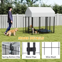 PawHut Outdoor Dog Kennel with Roof, 6' x 4' x 6' Heavy Duty Welded Wire Dog Playpen Enclosure with Escape-proof Lock(m-6)