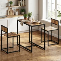 HOMCOM Dining Table Set, Industrial Dining Set for 2, Kitchen Table and Chairs for Small Space, Dining Room Table with Chairs(m-9)