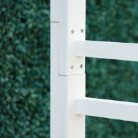 Outsunny 85" Wooden Garden Arbour for Wedding and Ceremony, Outdoor Garden Arch Trellis for Climbing Vines - White(m-11)