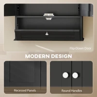 HOMCOM Medicine Cabinet with Adjustable Shelf, Bathroom Wall Cabinet Bathroom Cabinet with Recessed Panels, Black(m-6)