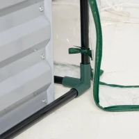 Outsunny Steel Outdoor Raised Garden Bed with Greenhouse,Cover, Roll Up Door, Dual Use, 50"x37.4"x36.2", Clear(m-14)