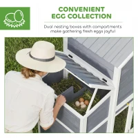 PawHut 66.5" Large Chicken Coop, Wooden Chicken House with 2 Nesting Boxes, Sliding Tray & Ramp, for Backyard Farm(m-5)