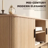 HOMCOM TV Stand Cabinet for TVs up to 65 Inches, TV Unit with Storage Shelves and Cabinets for Living Room, Oak Tone(m-4)