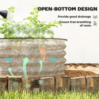 Outsunny Set of 2 Raised Garden Bed, Metal Planter Box with Safety Edging, Easy-to-assemble Stock Tank, Cream(m-5)