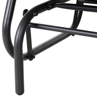 Outsunny Patio Double Glider Outdoor Steel Sling Fabric Gliding Bench Garden Swing Chair Heavy-Duty Porch Rocker Garden Loveseat Grey(m-13)