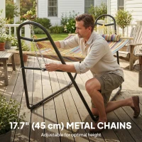 Outsunny Hammock with Stand, Heavy Duty Camping Hammock with Detachable Pillow and Spreader Bar, 264 lbs Capacity, Multicolor(m-6)