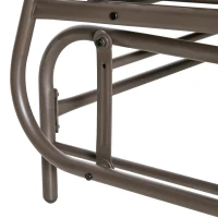 Outsunny Patio Glider Rocking Chair 2 Person Outdoor Loveseat Rocker Garden Furniture Bench, Flaxen(m-13)