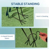 Outsunny Peacock Garden Statue Lawn Ornament Steel Garden Decor Bird Statue with Stakes 9.8" W x 11.4" D x 23.2" H Multi-coloured(m-6)