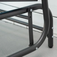 Outsunny Outdoor Glider Bench, 2 Person Patio Glider Chair, Gliding Outdoor Garden Loveseat Swing Bench with Breathable Mesh Fabric, Steel Frame for Backyard, Porch, Blue(m-12)