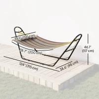 Outsunny Hammock with Stand, Heavy Duty Camping Hammock with Detachable Pillow and Spreader Bar, 264 lbs Capacity, Multicolor(m-3)