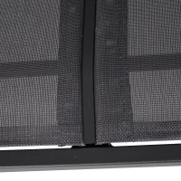 Outsunny Patio Double Glider Outdoor Steel Sling Fabric Gliding Bench Garden Swing Chair Heavy-Duty Porch Rocker Garden Loveseat Grey(m-12)