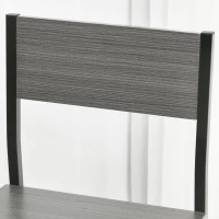 HOMCOM Industrial Bar Table Set Counter Height 3 Piece and 2 High Back Stools Set Dining Table Set Grey(m-10)