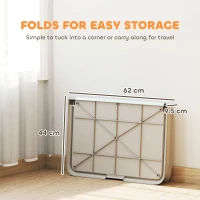 PawHut Pee Pad Holder Foldable Dog Litter Box with 3 Disposable Pads, 33.9" x 24.4", Gray(m-6)