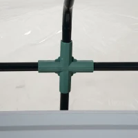 Outsunny Steel Outdoor Raised Garden Bed with Greenhouse,Cover, Roll Up Door, Dual Use, 50"x37.4"x36.2", Clear(m-13)