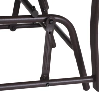 Outsunny Double Patio Glider Chair with Glass Top Center Table, Outdoor Glider Loveseat with High Back,  All Weather Breathable Mesh Fabric for Garden, Backyard, Deck, Grey(m-13)