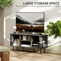 HOMCOM TV Stand Cabinet for TVs up to 55 Inches, TV Unit with Storage Shelves and Cabinets for Living Room, Grey(m-5)