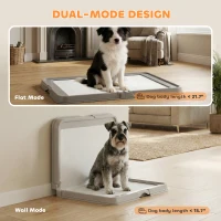 PawHut Pee Pad Holder Foldable Dog Litter Box with 3 Disposable Pads, 33.9" x 24.4", Gray(m-4)