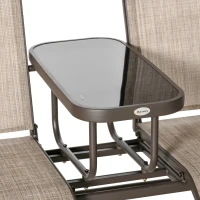 Outsunny Patio Glider Rocking Chair 2 Person Outdoor Loveseat Rocker Garden Furniture Bench, Flaxen(m-11)