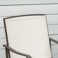 Outsunny Double Patio Glider Chair with Glass Top Center Table, Outdoor Glider Loveseat with High Back,  All Weather Breathable Mesh Fabric for Garden, Backyard, Deck, Beige(m-13)