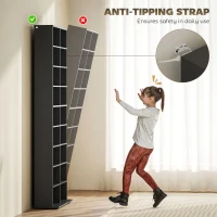 HOMCOM 9-Tier DVD Shelf with 18 Compartments and 14 Adjustable Shelves, Holds 640 CDs, 360 DVDs or 430 Blu-rays, Black(m-6)