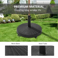 Outsunny 20.5" Heavy Duty Umbrella Stand, 50 lbs. Umbrella Base for 1.5" or 2" Umbrella Poles, Patio Market Stand for Deck, Black(m-7)