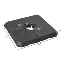 Outsunny 4-Piece Heavy Duty Cantilever Offset Umbrella Stand Base Weight, 264 lb. Capacity, Easy to Fill with Water or Sand(m-3)