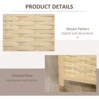 HOMCOM 4-Panel Room Divider, 5.6 FT Bamboo Freestanding Folding Privacy Screen for Indoor Bedroom Office, Natural Wood(m-6)