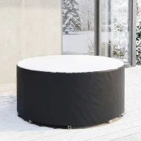 Outsunny Heavy Duty Outdoor Patio Furniture Cover, Waterproof Round Table Cover for Weather Protection 84.3" Dia. x 27.6"H, Black(m-10)