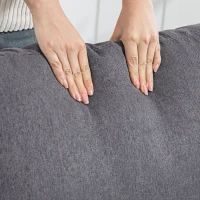 HOMCOM Accent Chair Modern Upholstered Armchair with Side Pockets and Cushion for Bedroom, Living Room, Dark Grey(m-10)