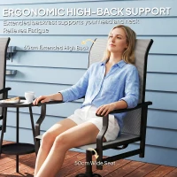 Outsunny Patio Swivel Chair Set of 2, Swivel Rocker Outdoor Chairs with High Back, for Lawn Garden Backyard Deck, Light Grey(m-5)