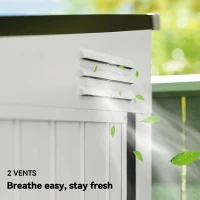 Outsunny 4.3' x 6.3' Outdoor Storage Shed Lean to Shed Outdoor Metal Tool Shed with Lockable Door and Air Vents, White(m-9)