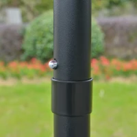 Outsunny 9FT 3 Tiers Patio Umbrella Outdoor Market Umbrella with Crank, Push Button Tilt for Deck, Backyard and Lawn, Sky Blue(m-13)