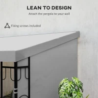 Outsunny 10' x 10' Wall Pergola, Outdoor Gazebo with 2 Curtains and 2 Nettings, UV Resistant, for Patio, Deck, Light Grey(m-4)