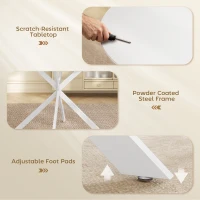 HOMCOM 40" Round Kitchen Table for 4, Industrial Dining Table with Steel Legs for Dining Room, White Oak(m-6)