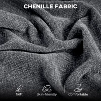 HOMCOM Vintage Loveseat, Upholstered Love Seat Furniture, Chenille-feel Fabric 2 Seater Sofa Couch with Rolled Arms, Gourd-Shaped Rubber Wood Legs for Living Room, Dark Grey(m-5)