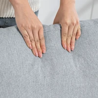 HOMCOM Accent Chair Modern Upholstered Armchair with Side Pockets and Cushion for Bedroom, Living Room, Light Grey(m-10)