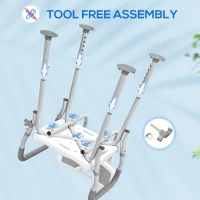 HOMCOM Adjustable Shower Chair with Arms Back and Padded Seat, Light Grey(m-6)