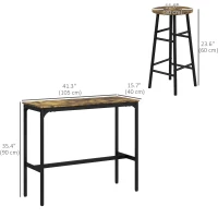 HOMCOM 3-Piece Counter Height Bar Table and Chairs, Dining Table and Chairs Set for 2, Pub Table and Chairs(m-3)