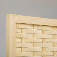 HOMCOM 4-Panel Room Divider, 5.6 FT Bamboo Freestanding Folding Privacy Screen for Indoor Bedroom Office, Natural Wood(m-10)